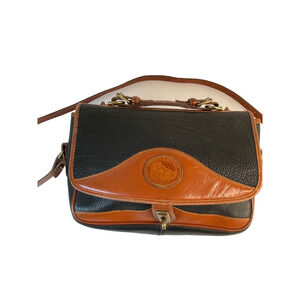 VTG DOONEY & BOURKE Carrier Shoulder Bag Womens French Black All Weather Leather